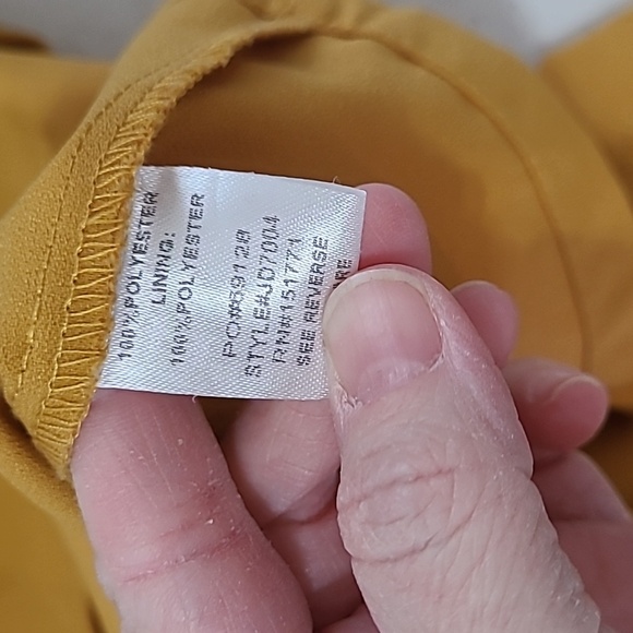 Gilli women's mustard gold 3/4 length ruffled sleeve dress size Small - Picture 7 of 11